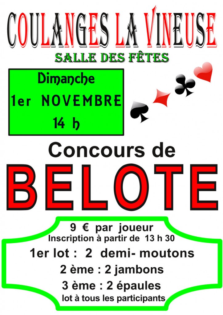 affiche concours de belote coulanges 2015 A4