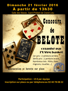 Affiche concours de belote USSM