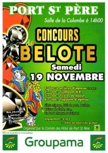Affiche Concours de belote le 19 Novembre 2016 à Port st Père