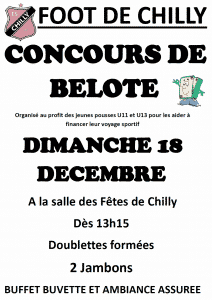 Affiche Concours de belote dimanche 18 décembre 2016 à Chilly - 74270
