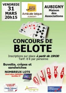 concours belote Aubigny 31 mars 2017